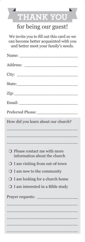 Guest Card Example Guest Card | PPH