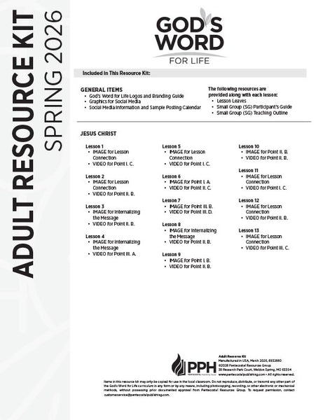 Adult Resource Kit (Digital) Spring 2026 | PPH