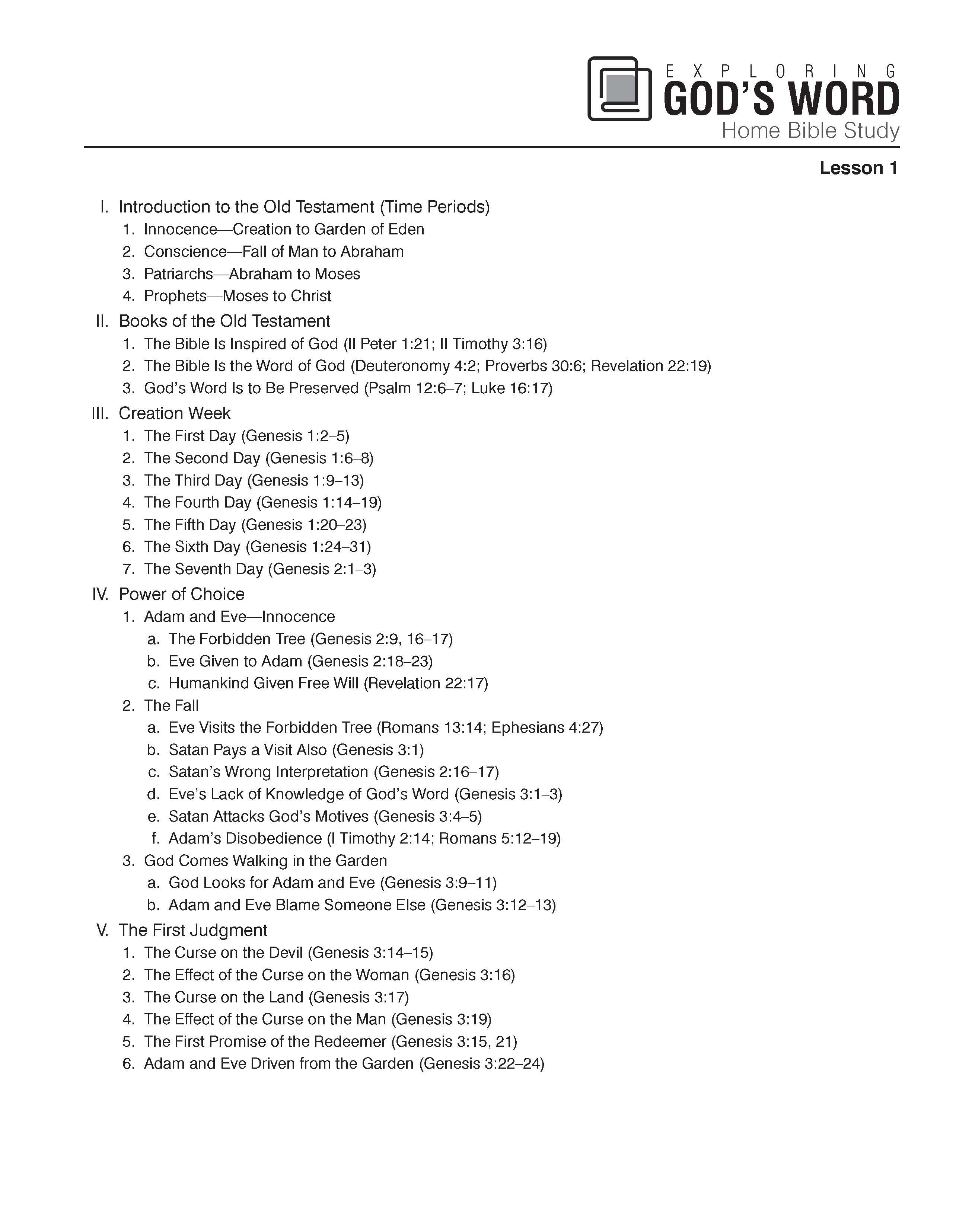 Study Guide Understanding God Exploring God's Word: Study Sheets (10 Sets) | PPH